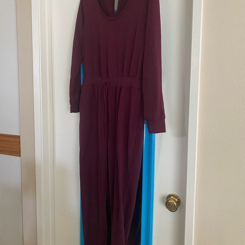 GAP Women's Long Sleeve Jumpsuit in Plum SIZE M